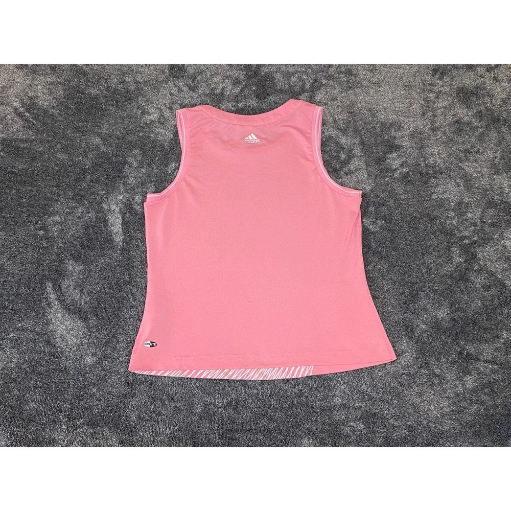 Adidas Climalite Y2K Signature Womens Pink Graphic Tennis Tank Top Sleeveless M